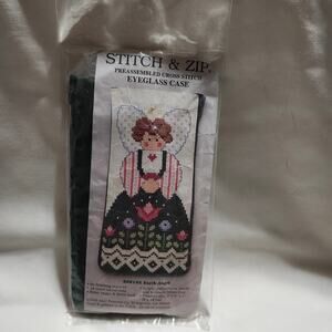 Earth Angel Eyeglass Case Cross Stitch Kit Stitch Zip NIP Pre-Finished B26